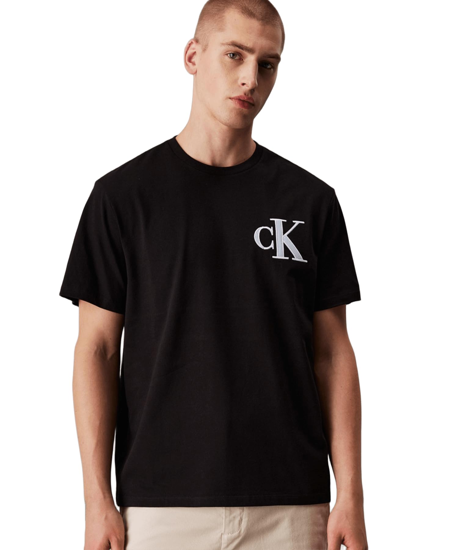 

20s Varsity Logo Patch Crew Neck 4RB848G L BLACKUB1 [Calvin Klein] [Official Brand] T-Shirt