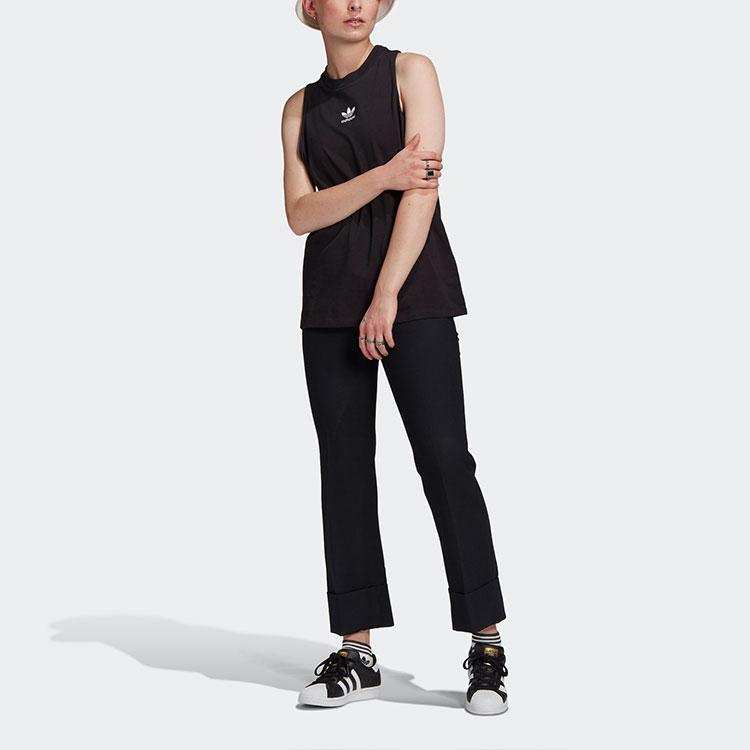 Adidas Originals Trefoil Casual Sports Breathable Sleeveless Tank Top Women tops Black GN2884