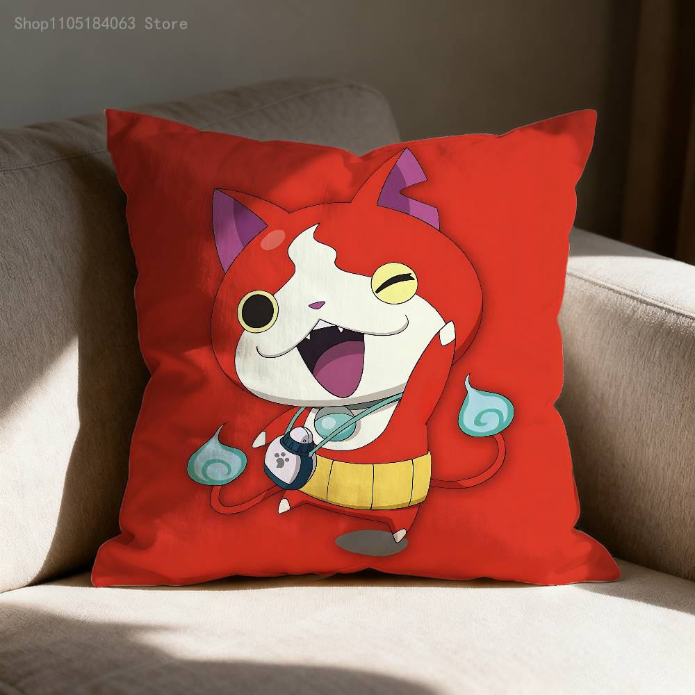 J-Jibanyan Pillow Case For Sofa Decor Car Office Room Printing Cushion Cover Decorations and Protector