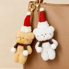 Siawadeky Christmas Keychain Bear Plush Toy Set of 6, Fluffy and Cute Bear Key Rings, Plush Key Pendants, Christmas Gifts for Best Friends,