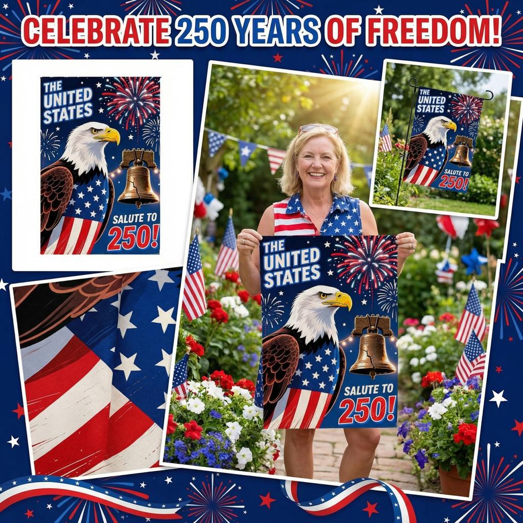 The People 1776-2026 Flag Memorial Day Patriotic 250th Birthday 250 Years United States Indoor Garden Decoration (250 YEARS)