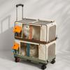Good-looking Cat Carrier Backpack Multi-Pet Rolling Suitcase with Wheels Large Dog & Cat Travel Trolley Breathable Cats Carriers