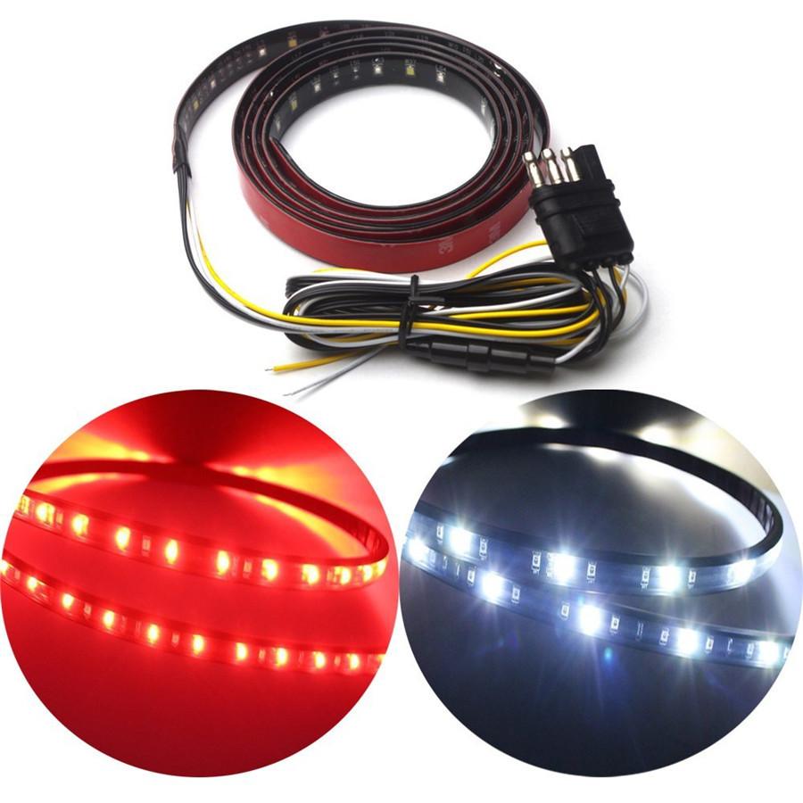 Red/White 60" Tailgate LED Strip Light Bar For Backup Brake Turn Signal Light