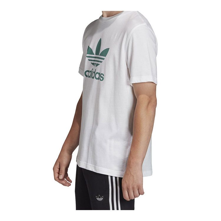 adidas Originals Trefoil Buchstabenlogo Rundhals-T-Shirt Herren Oberteile Weiß FM3789