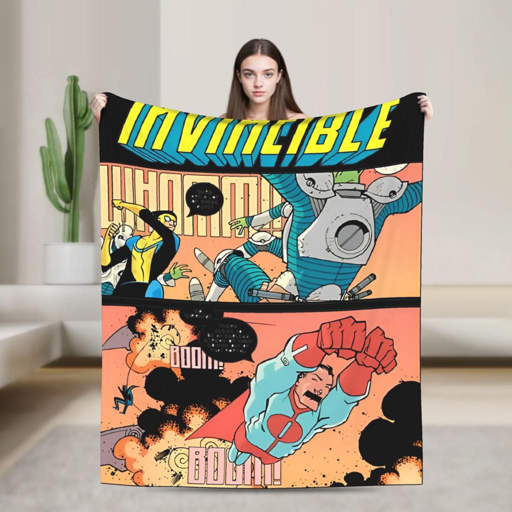 Invincible Flannel Blanket Hero Man Awesome Throw Blankets for Home 200x150cm Quilt