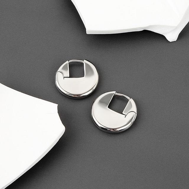 

ANENJERY круглые геометрические серьги с пряжкой для женщин, темпераментные французские серьги-кольца, креативные ювелирные изделия