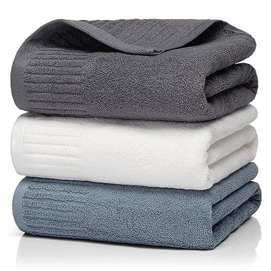 Bath towel 3-piece set 100 cotton plain stylish Nordic design quick-drying 70140cm large size suitable home hotels commercial use sports more usable