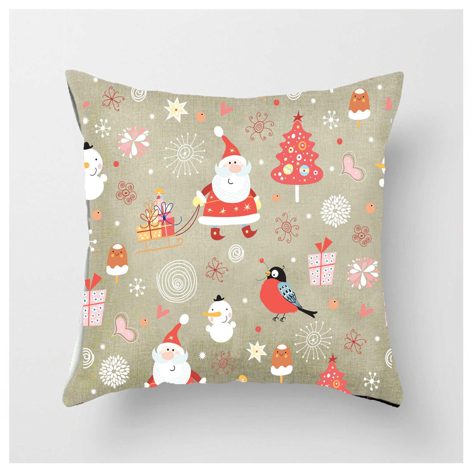

Рождественский олень льняная наволочка с принтом 45x45cm