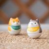 Japanese Tumbler Ceramic Daruma Crafts Cartoon Lucky Dog Fortune Ornament Landscape Home Decor Gifts Figurine Decorations