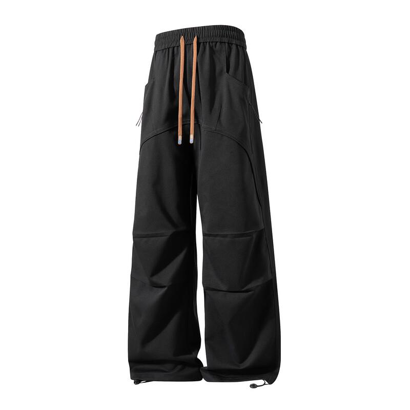 WRPCE Loose Straight-Leg Drawstring Casual Pants 2XL