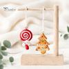 Red White Xmas Ornaments 4 Pcs Gingerbread Christmas Ornaments, Candy Cane, Tree, Lollipop, Durable Resin Holiday Man Tree Hanging Decoration for Home