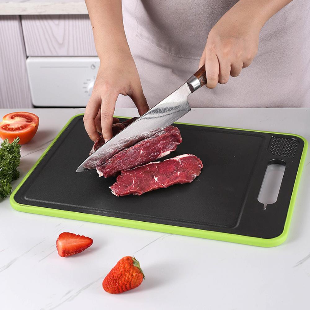 Multifunctional Cutting Board With Knife Sharpener Garlic Grater Double-Sided Non-Slip Chopping Board Defrosting Plate Alloy Aluminum Kitchen