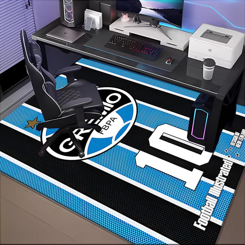 Gre-mio Football Badge Printed Office Carpet Chair Cushion Entryway Rug, Rugs for Living Room, Bedroom Christmas gifts