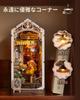 Rolife DIY Book Nook Café de Coelho Casa Miniatura 3D Estante de Livros Montagem Manual Cafeteria de Madeira Ilustrações Retro Fácil