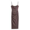 Fashion Wind 2023 Autumn New Women's Clothing Stylish Easy Matching Sling Ruched Dress 4661262 706