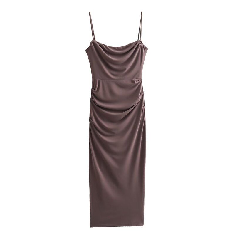 Fashion Wind 2023 Autumn New Women's Clothing Stylish Easy Matching Sling Ruched Dress 4661262 706
