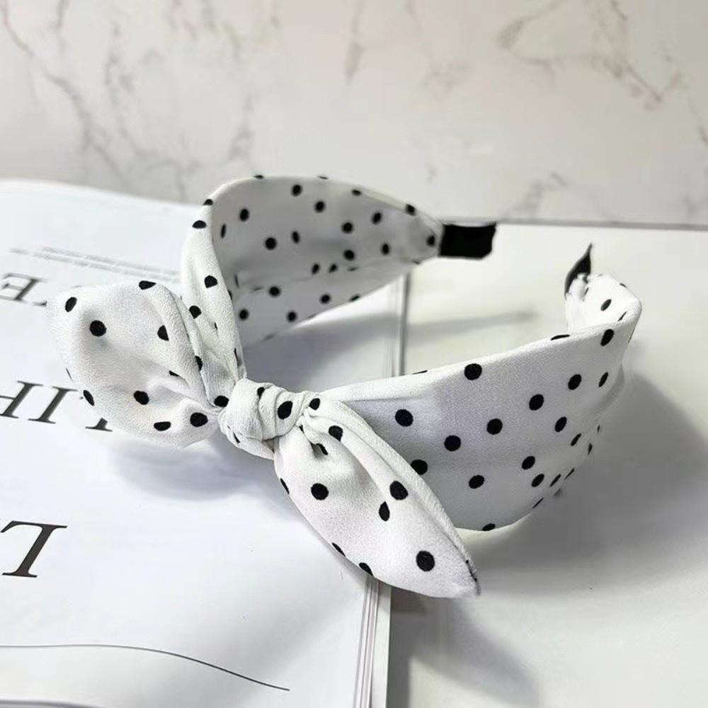 Bow Knot Women's Wide Headband Cross Hair Hoop Headwear Retro Polka Dot Hairband  Hair Accessories