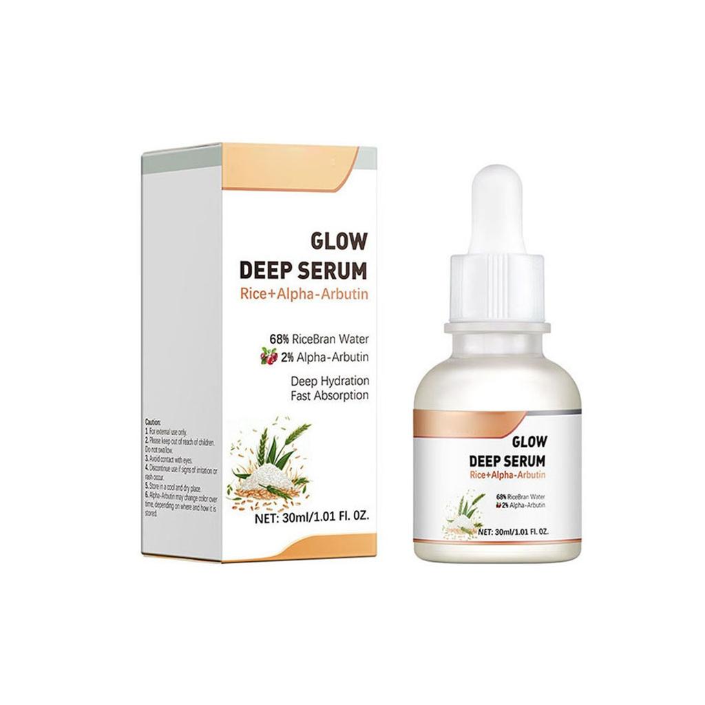 Rice Brightening Serum 0.67 Floz! Formulated With Rice Milk Extract, AlphaArbutin! Fades Scar, Brightens Skin And Even Skin Tone