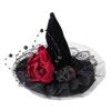 Netz-Hexenhut Haarspange Blume Hexen-Haarnadeln Kreative Halloween-Haarspange Kostümparty