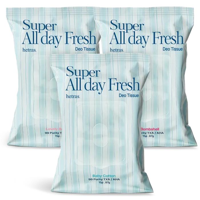 Super All Day Fresh Deodorant-Tücher 3er-Pack 15 Stk./87g