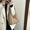 Chic Retro Canvas Tote Bag For Women Spacious Everyday Handbag In Black White Khaki