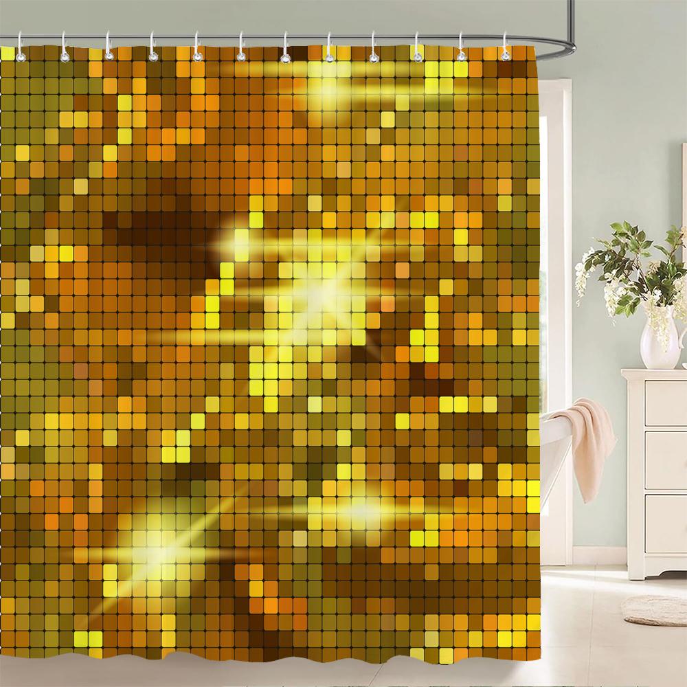 

Golden Fantasy Colorful Print Shower Curtain Waterproof Polyester With Hook Bathroom Decorate Curtain 3D Shower Curtain 240*180 W60H190(CM)-1 Pcs