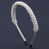 Silver Imitation Pearl Bead Woven Headband: Elegant Wedding & Casual Wear Hair Accessory