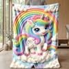 Rainbow unicorn Theme blanket Lightweight Warm Flannel Blanket Decorative Throw Blanket for Home Decoration