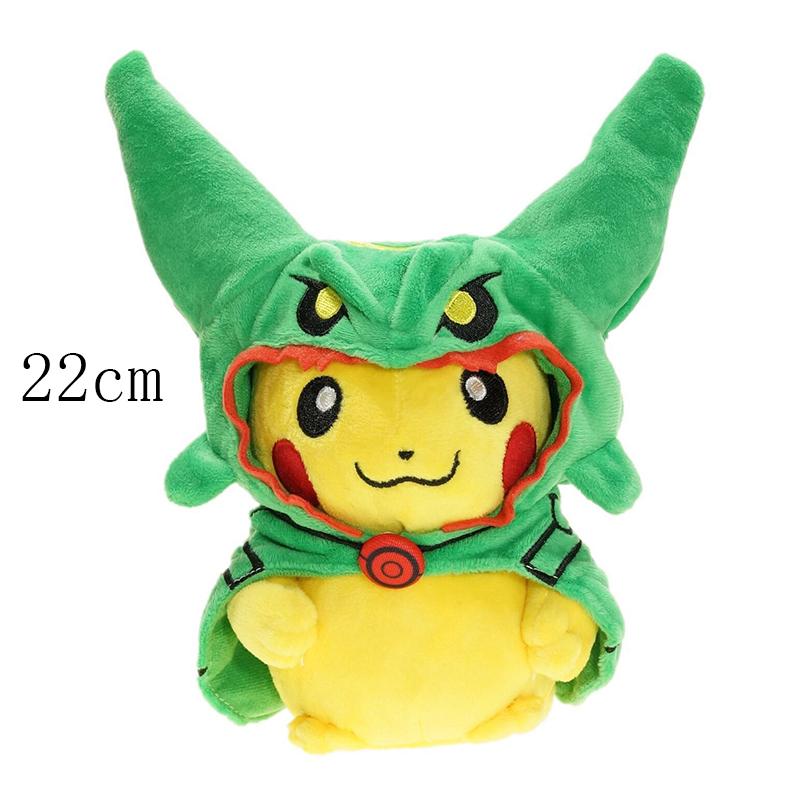 Pikachu Cosplay Cos Eevee Plush Toys Pikachu Peluche Garchomp Tyranitar Lucario Rayquaza Morpeko Gengar Plushies Stuffed Doll