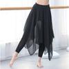 Professional Dancewear Wide Leg Chiffon Dance Palazzo Pants Women Plus Size Pants with Skirt Flowy Dancewear for Adults Loose