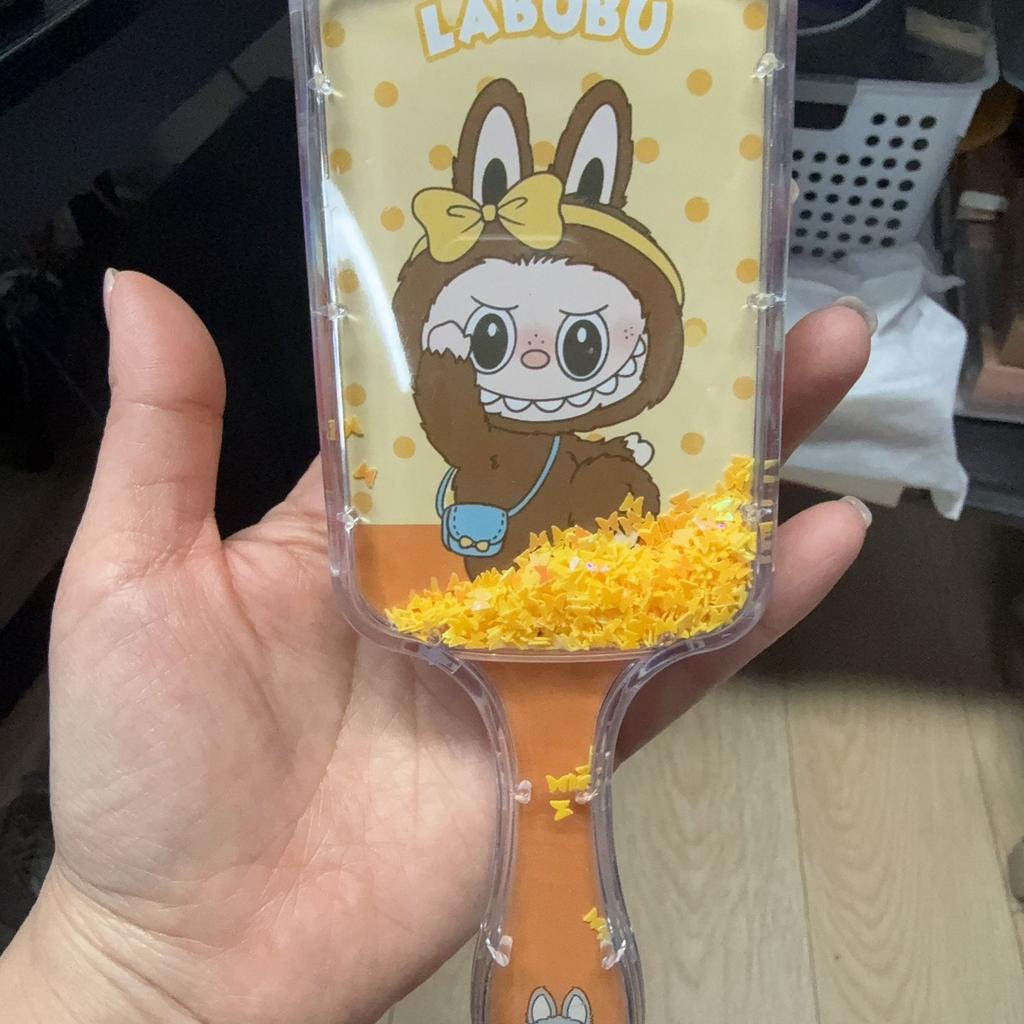 Air Cushion Cartoon Cute Girl, Flowing Sand Roll Shiny Hair Comb, Massage Air Bag Comb