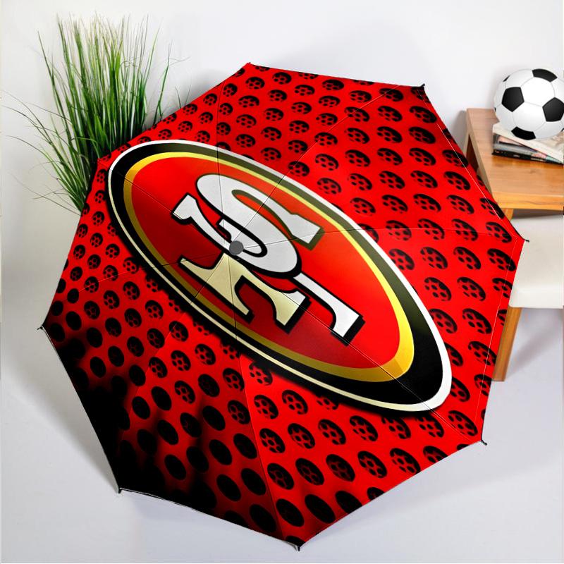 Vintage 49ers Football Umbrella 8-Frame for Travel, Camping, Casual Lightweight Portable Umbrella, Essential for Every Family Holidays Gift