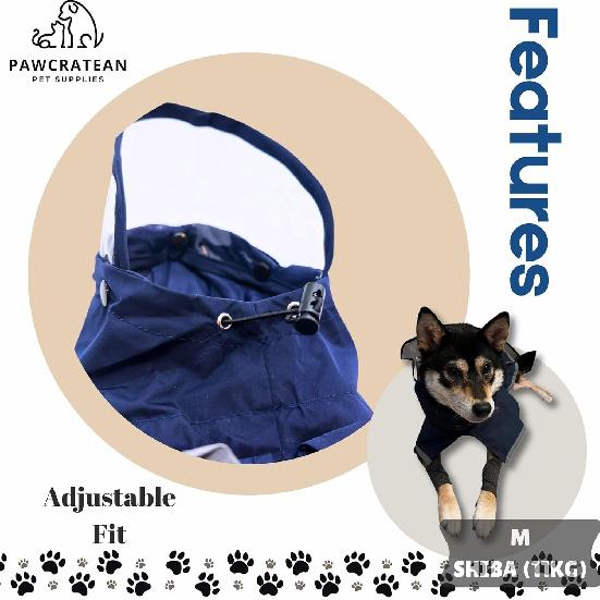 Dog Raincoat, Water Resistant, Adjustable, Cool Design (Dark Blue, X-Large)