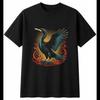 Tattoo Cormorant Portrait Bird Mens T-Shirt Black 100% Cotton Nature Graphic Tee