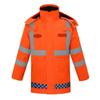 High-Speed Reflective Winter Cotton-Padded Raincoat & Pants Set for Outdoor Use