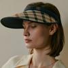 Daks Navy Check Wide Brim Sun Cap Dbhe4e101n2
