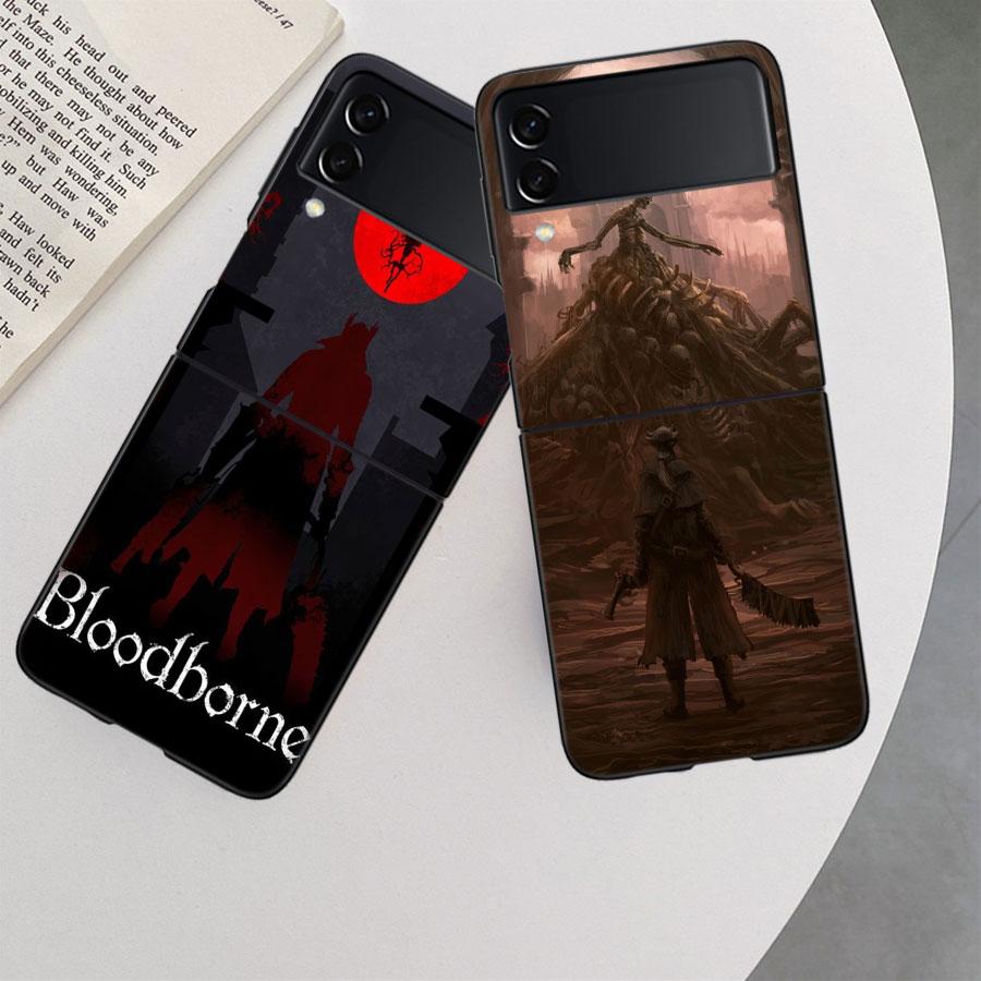 Game Bloodborne Phone Case For Samsung Z Flip 7 6 5G Galaxy Z Flip 5 4 3 Black Hard Cell Cover Luxury PC Shell Coque