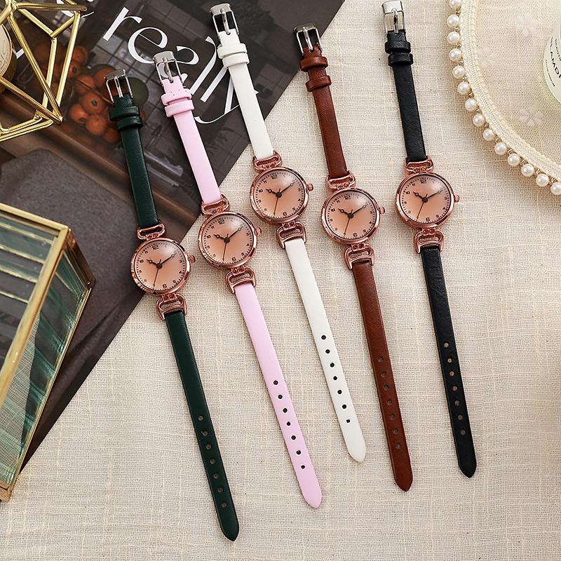Quarzuhr Damen PU Leder Dünnes Armband Armbanduhr Damenuhren Einfarbig Mode Damengeschenk Uhr Relojes Para Mujer