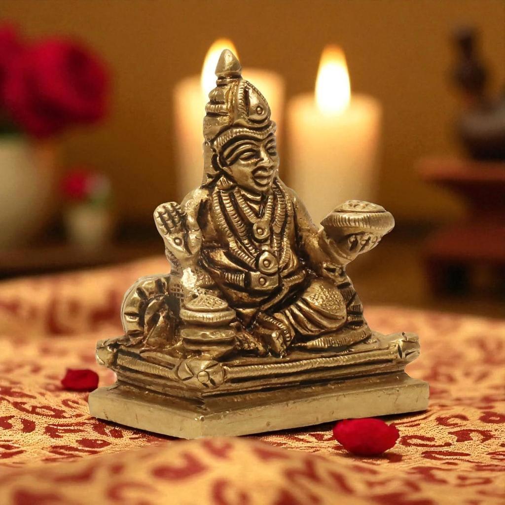 SHANTI Brass Kubera Idol for Home, Pooja, Office | Lord Kuberan Statue For, Gift, Good Luck