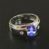 Tanzanite Oval Cut Gemstone With 925 Sterling Silver Ring For Men's #B647 JL375686558001