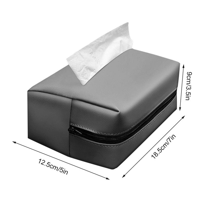 PU-Leder Auto-Taschentuchhalter Auto PU-Leder Serviettenhalter Reißverschluss Tissue-Aufbewahrungswerkzeug Für Auto-Kopfstütze Armaturenbrett Armlehne