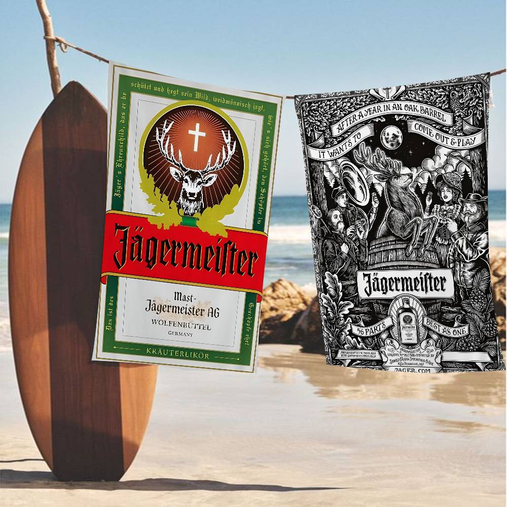 Cartello Metallico Classico Jagermeister Telo in Microfibra Asciugatura Rapida Asciugamani da Spiaggia Coperta Telo Coperta da Piscina Super Assorbente Oversize