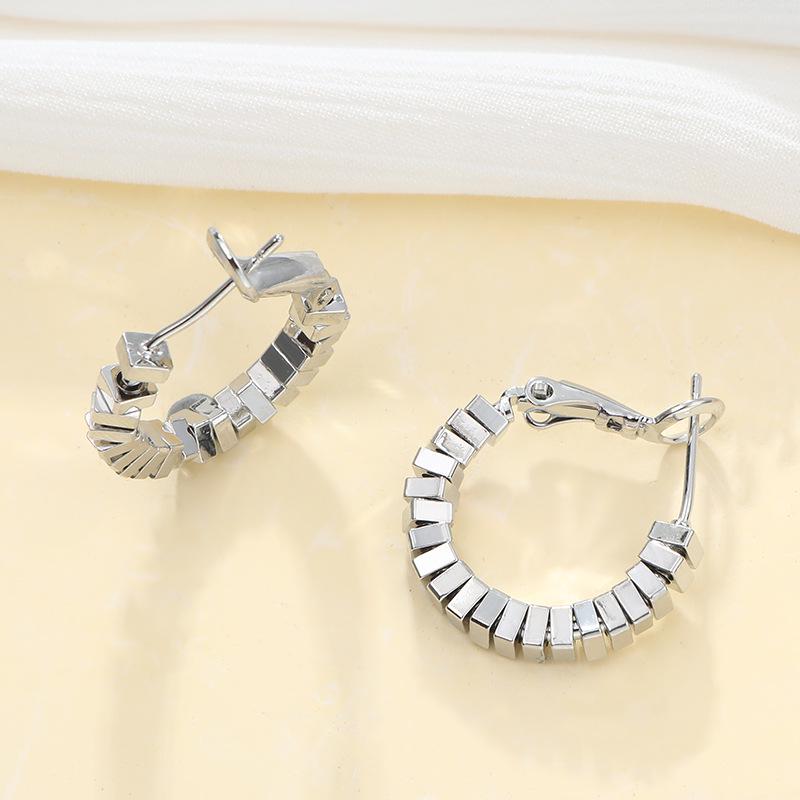 Huazi Style Zircon Stud Earrings for Women - Gold-Plated, Non-Fading Luxury Jewelry
