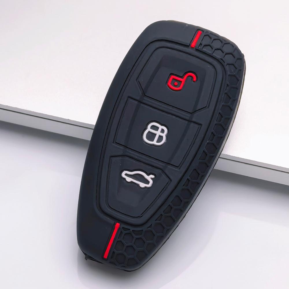 Upgraded Silicone Key Protector for Ford 3 Button Smart Remote, Fits Ford Focus Mondeo Kuga Escape Galaxy C-Max S-Max, Protective Accessory