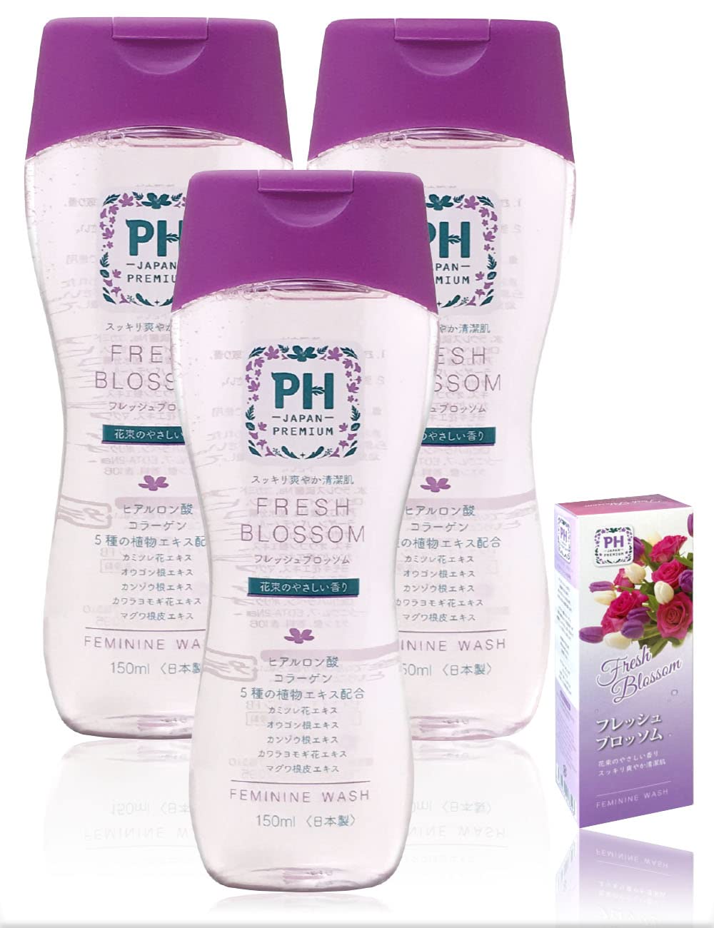 

Feminine Wash 150ml 150ml for delicate areas PH-JAPAN-PREMIUM (Fresh Blossom, (x 3))