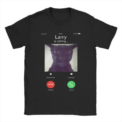 Böser Larry Katze Lustige Katze Meme Liebhaber T-Shirt Herren Vintage 100% Baumwolle T-Shirt Rundhals Kurzarm T-Shirt Übergröße Oberteile