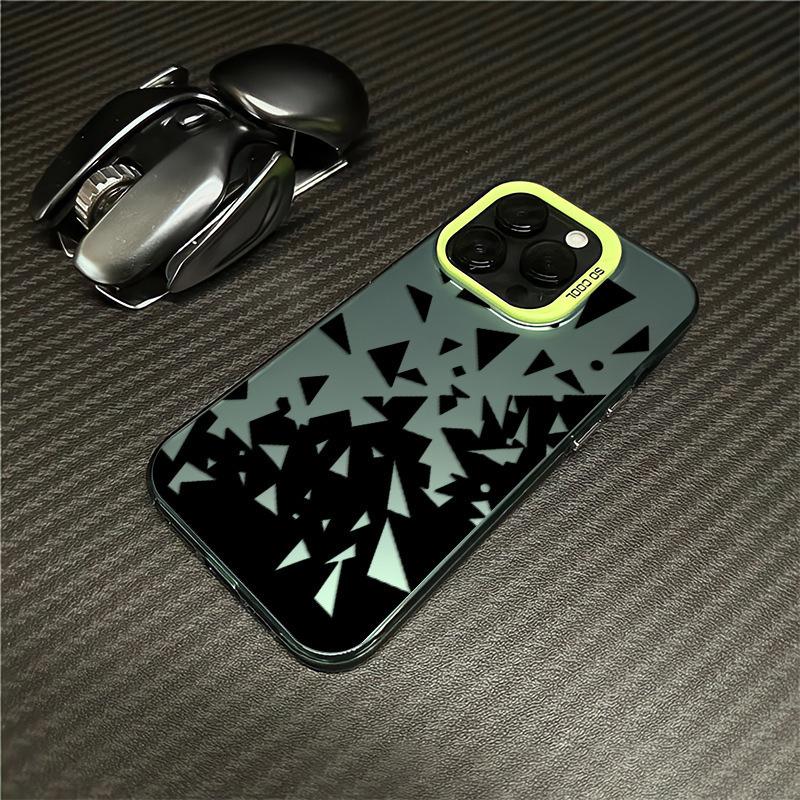 The Broken Pattern Is Suitable for Apple 15 Mobile Phone Case, Colored Silver 14promax, New Creative 13pro Hard Xsmax Tide.