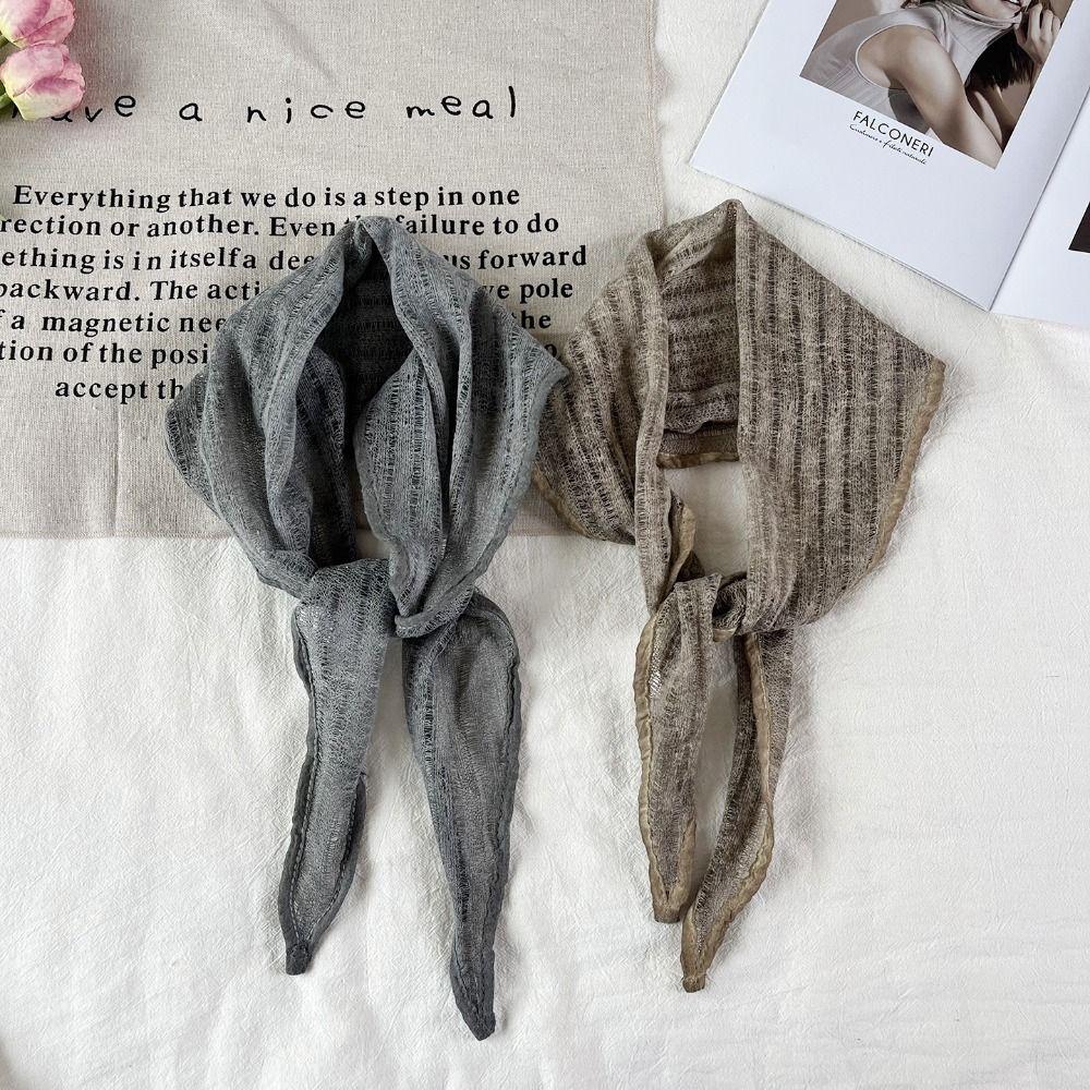 Multicolor Triangle Scarf Pure Color Neckerchief Fashion Neck Scarf  Female