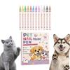 Pet Nail Color Pen 12 Piece Quick Dry DIY Safe Paint Decoration Pen Pet Nail Color for Birthday Cat Fingernail Painting Manicure
