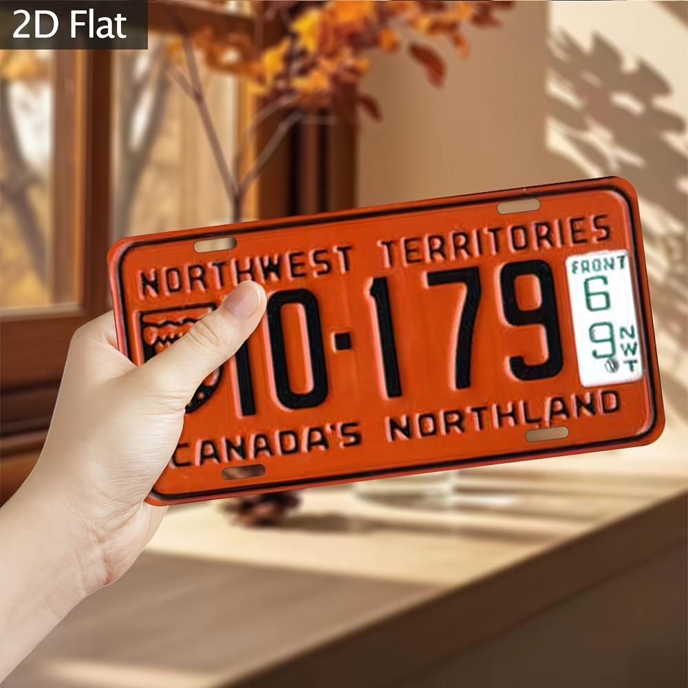 Aluminum Wall Plaque -  Industrial Retro License Plate Design with Northwest Territories & Canada's Northwest Territories , Vibr